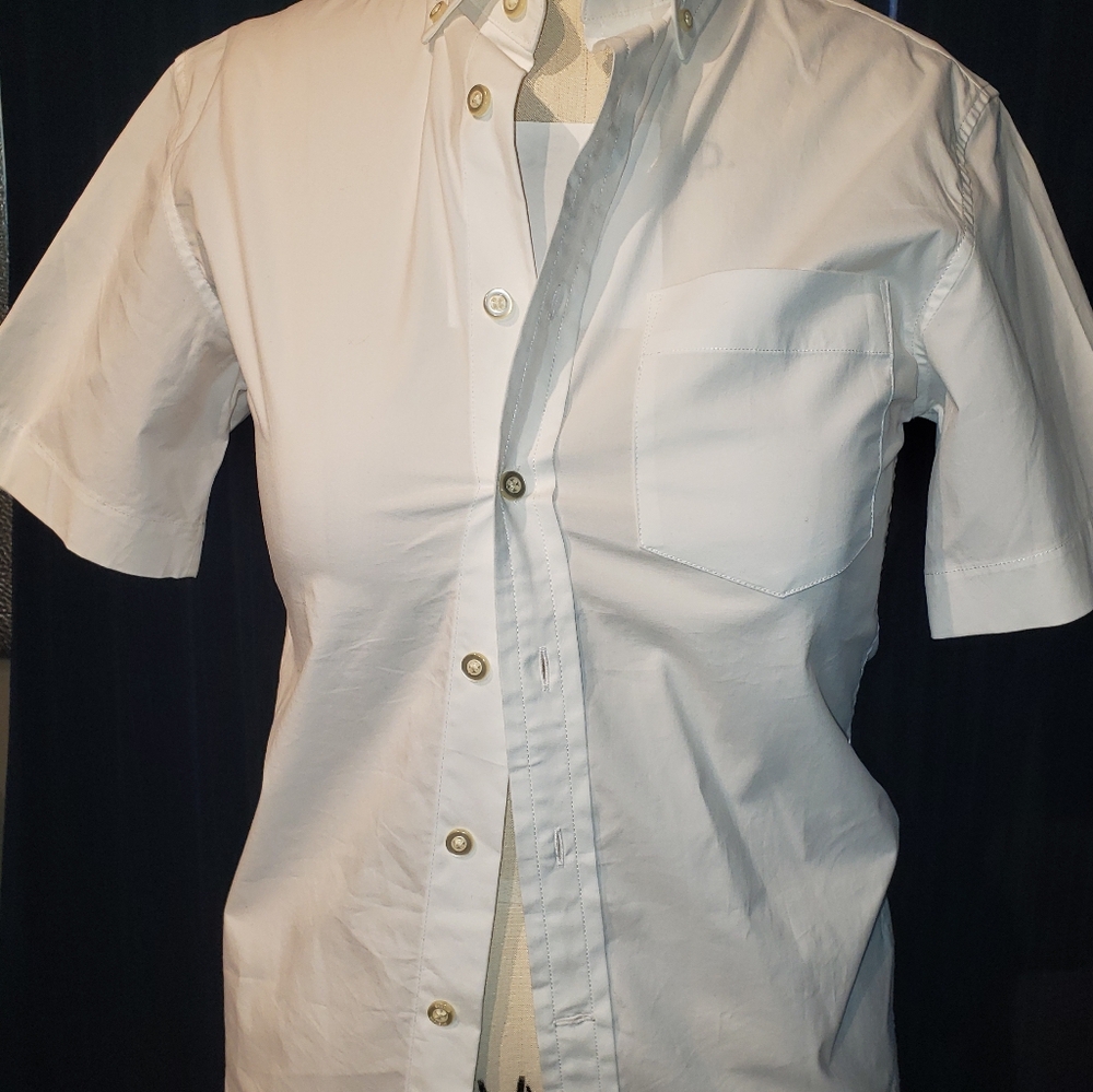 NWOT Banana Republic cotton slim stretch short sleeve button up shirt - Picture 9 of 9